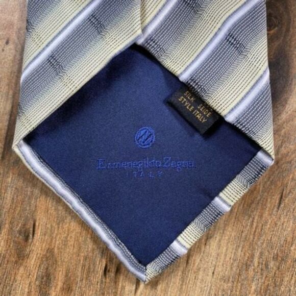 Ermenegildo Zegna Men’s 100% Silk Necktie Multicolor Striped Tie Italy 59” x 4” - Picture 3 of 6